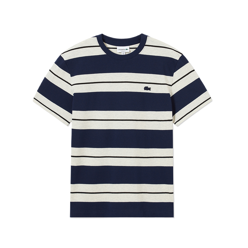 Мужская футболка LACOSTE в полоску (разноцветная)