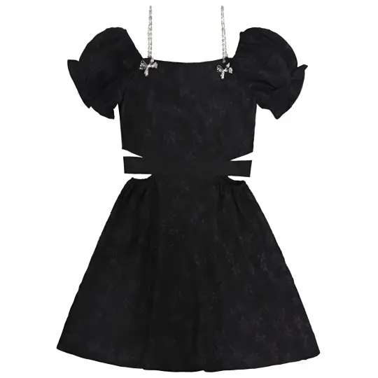UNIFREE Short Sleeved Dress Summer Women's Black