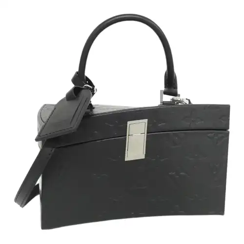 LOUIS VUITTON Leather Handbag Women's Black