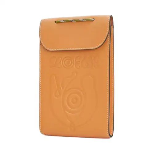 LOEWE Classic Calfskin Necklace Pouch Coin Purse Men's Mel Yellow