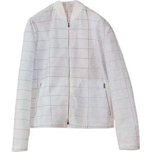 HERMES Jackets Men's Celadon Blue Baseball Collar Moderate Other