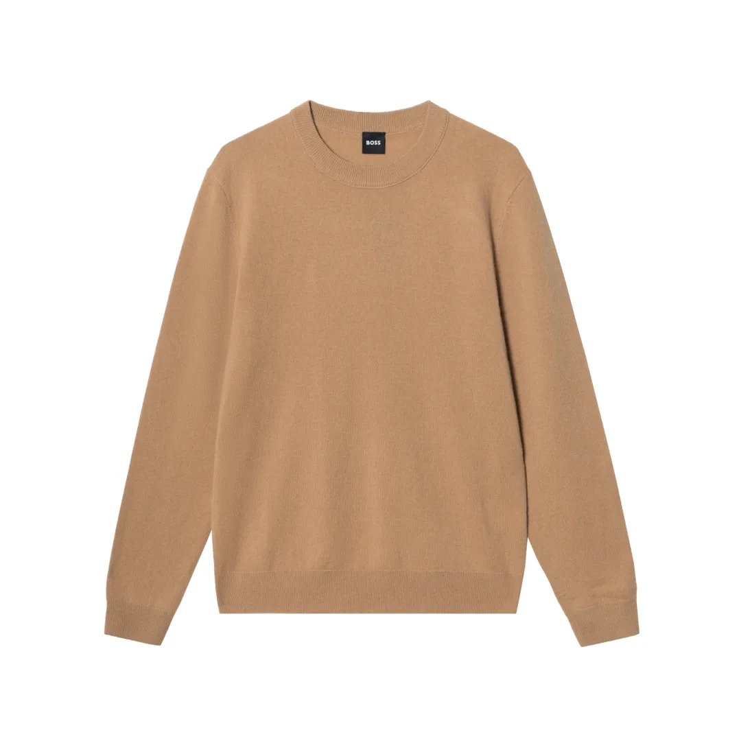 HUGO BOSS Sweaters Men's Camel Crew Neck Moderate Other
