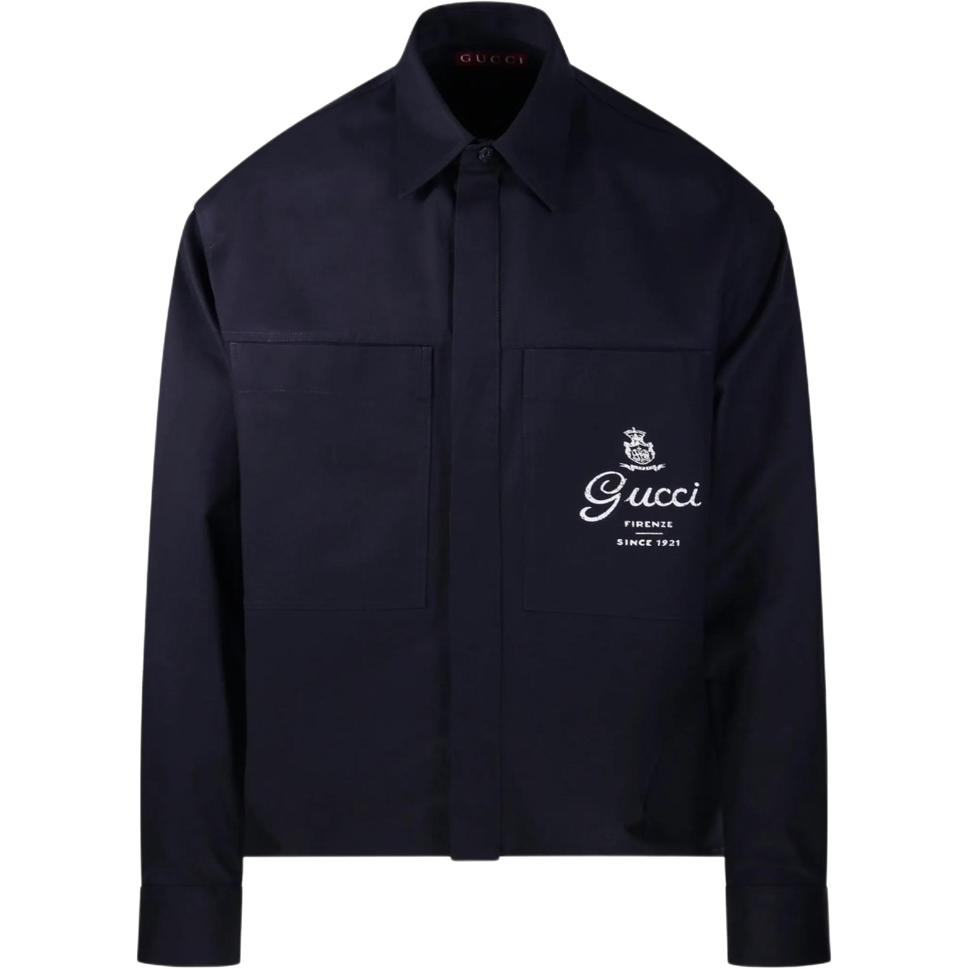 Мужская рубашка Gucci Chest Pocket (бежевая)