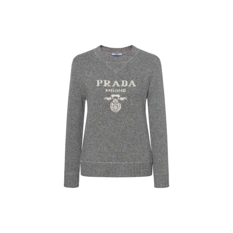 Prada logo-intarsia cashmere jumper