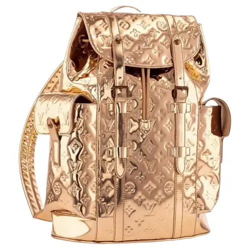 LOUIS VUITTON CHRISTOPHER Leather Backpack Medium Women's Gold