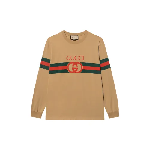 GUCCI Sweatshirts Men's Yellow Crew Neck Moderate Regular