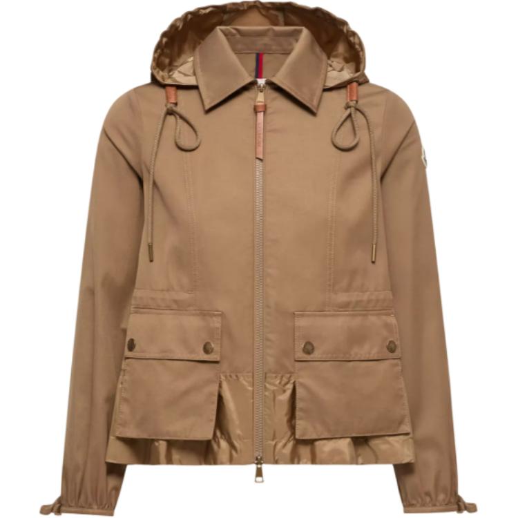 Женская куртка Moncler Moncler SS26 Adenium Hooded Jacket (бежевая)