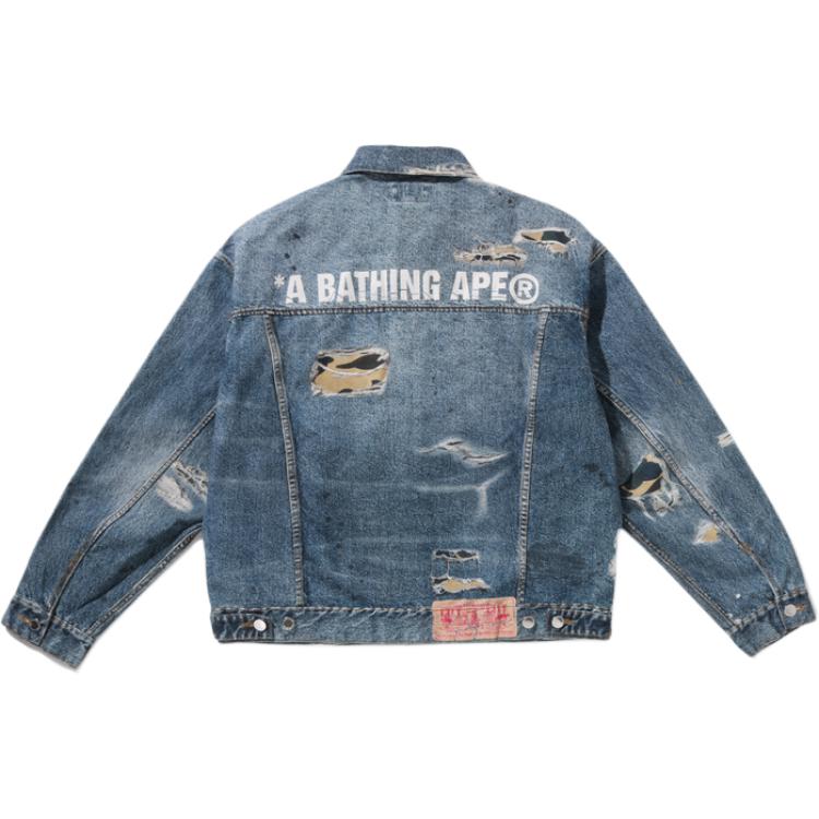 Джинсовая куртка A BATHING APE SS26 (синяя) — фото 7