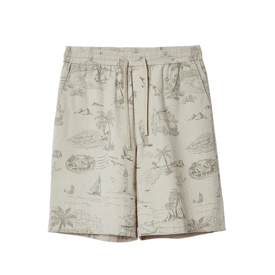 JACK JONES Летняя куртка из хлопчатобумажной ткани Jack Jones — классная, освежающая, дышащая, легкая, удобная и модная для повседневного использования, универсальная для занятий спортом, принт с океанским узором по всей поверхности, свободные, легкие и простые повседневные шорты, мужской стиль.