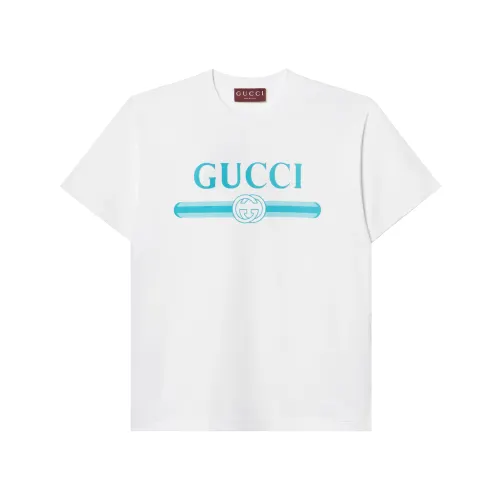GUCCI Logo Printed Crewneck Jersey T Shirt