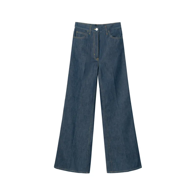 GUCCI Jeans Women's Blue Moderate Flared Pants