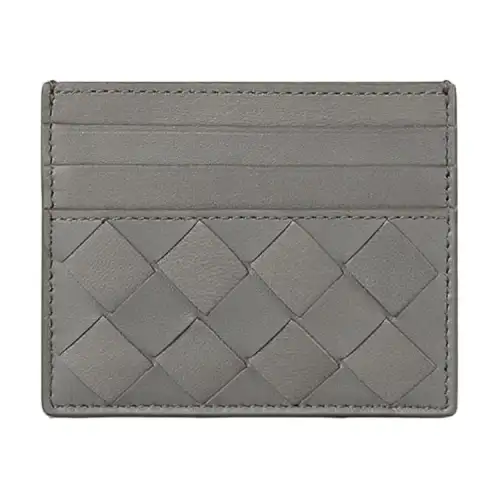 Bottega Veneta Cow Leather Card Holder Women's Concrete Gray
