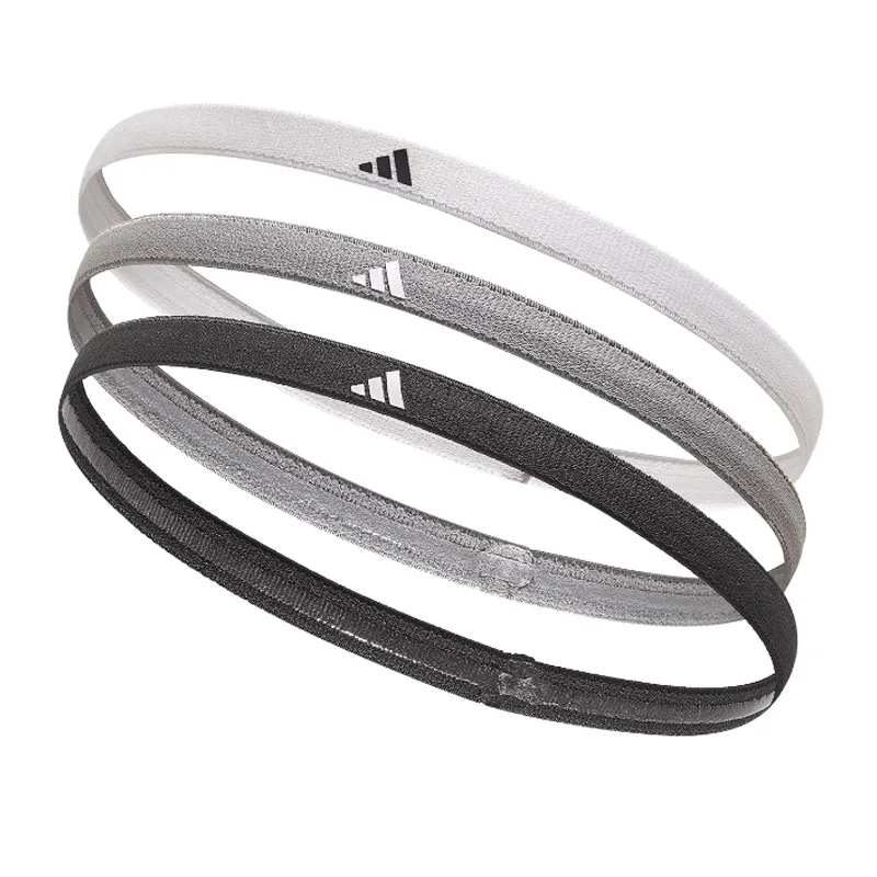 Adidas Polyester Hair Bands Unisex Black White Gray