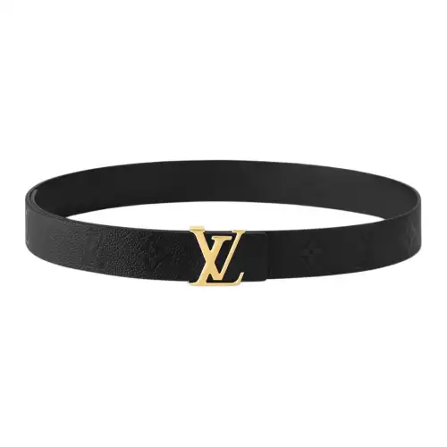 LOUIS VUITTON ICONIC Leather Belts Unisex Black Width 3cm