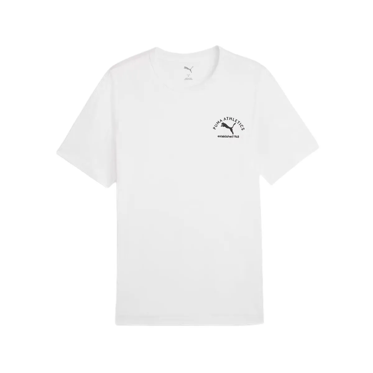 PUMA ESSENTIALS T-Shirts Men's White Crew Neck Moderate