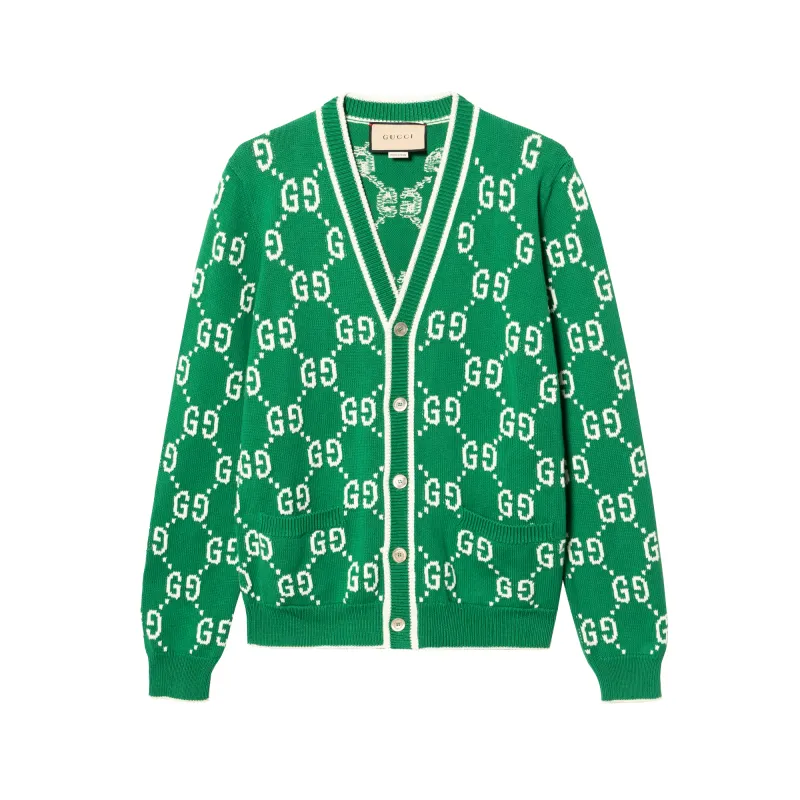 GUCCI GG Intarsia-knit Cotton Cardigan