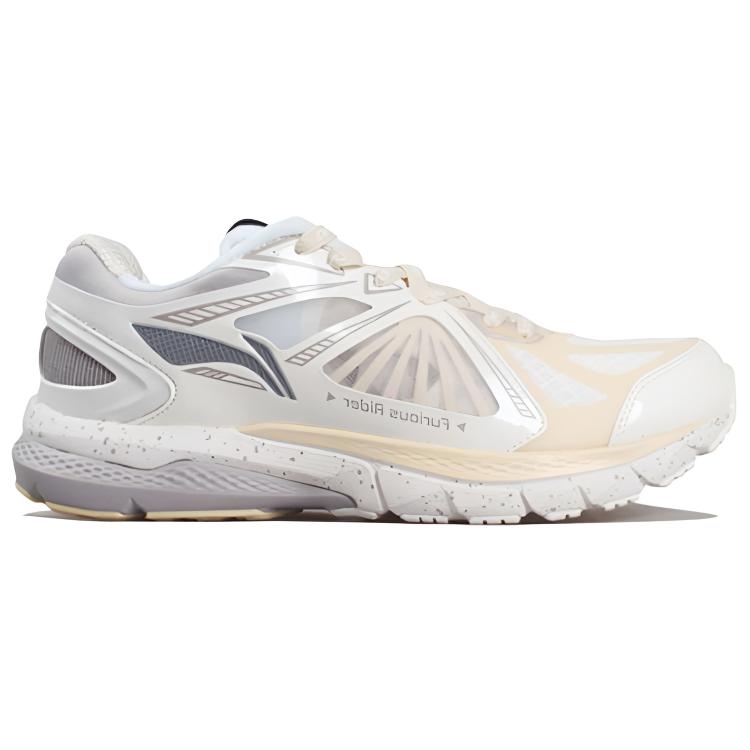 Li Ning Cushioning Slip Resistant Abrasion Resistant Breathable Lightweight Low top Running Shoes Women’s Ecru