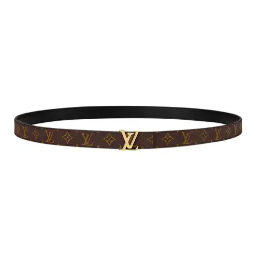 LOUIS VUITTON ICONIC Canvas Leather Belts Women's Brown/Black Width 2cm