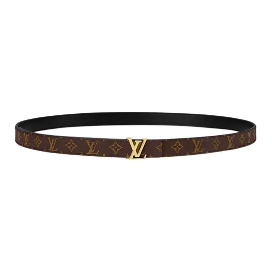 LOUIS VUITTON ICONIC Canvas Leather Belts Women's Brown/Black Width 2cm