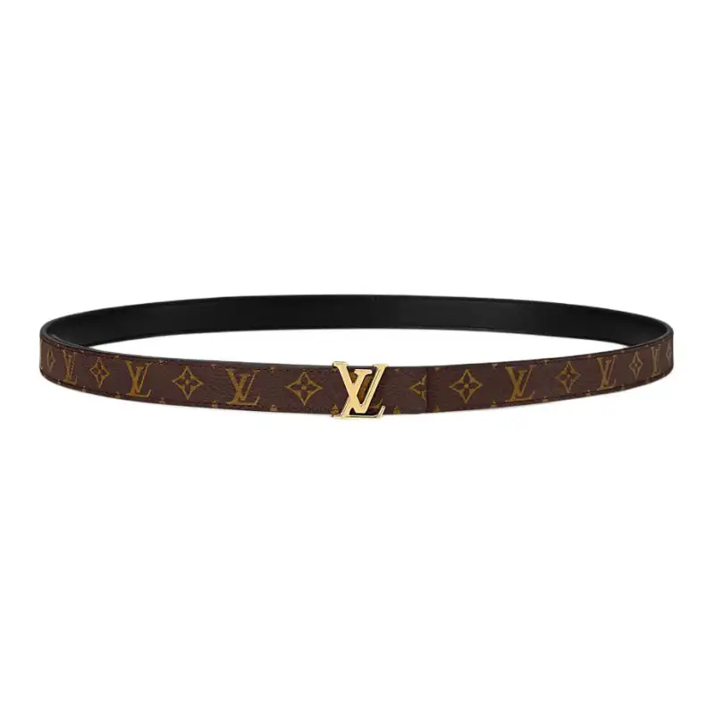 LOUIS VUITTON ICONIC Canvas Leather Belts Women's Brown/Black Width 2cm