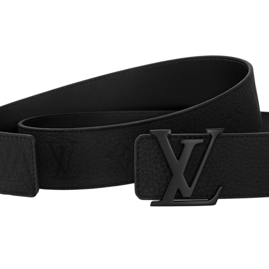 Мужской ремень Louis Vuitton LOUIS VUITTON Initiales Logo 4cm (черный) — фото 3