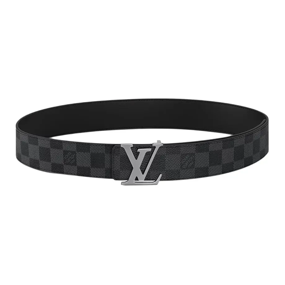LOUIS VUITTON Lv Initiales Silver Buckle Reversible Belt Damier Graphite 40mm