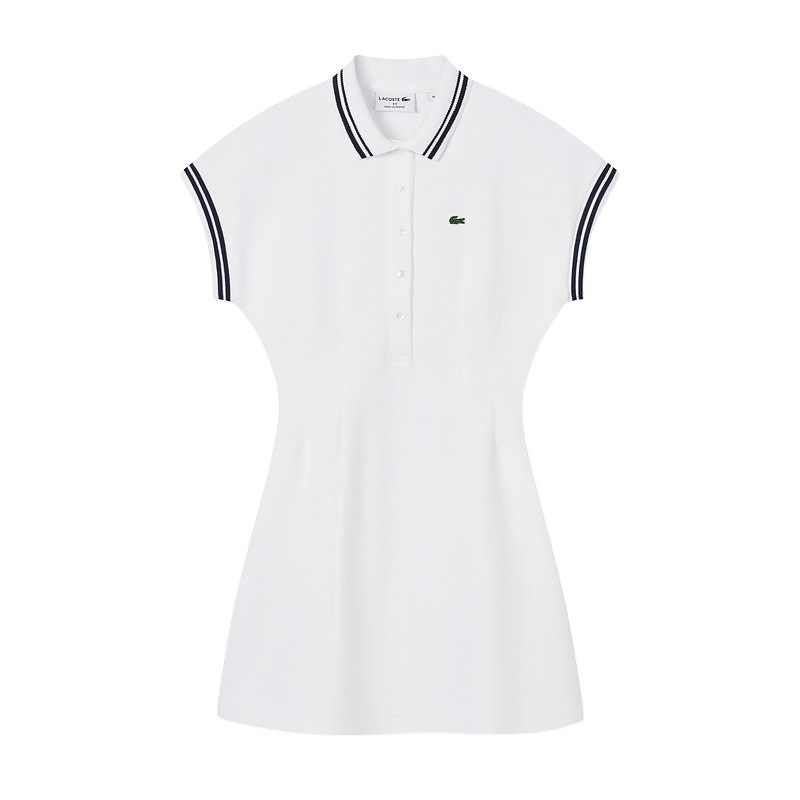 Женское платье LACOSTE SS26 Polo (сине-белое)