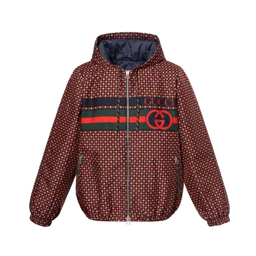 GUCCI Geometric Houndstooth Canvas Jacket