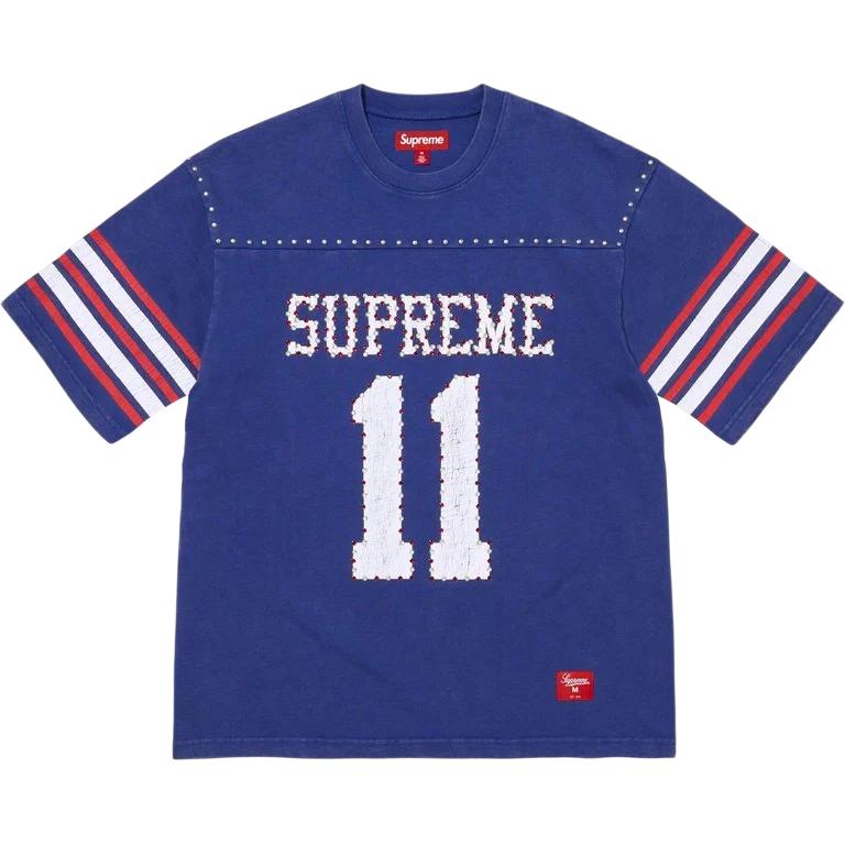 Футболка Supreme Supreme SS26 WEEK1 Studded S/S Football Top (черная)