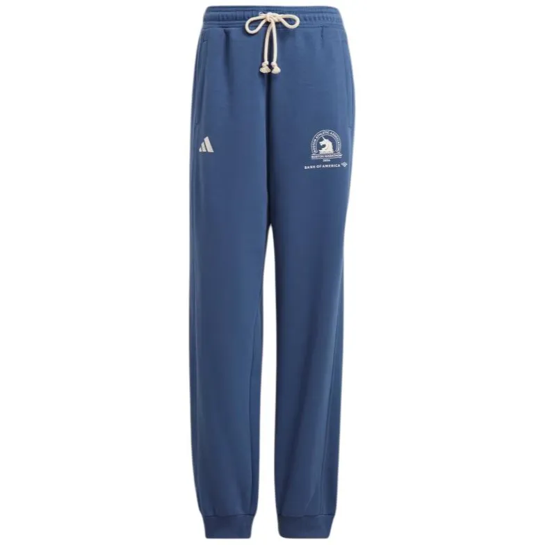 Adidas Boston Marathon 2024 Fleece Pants Knitted Sweatpants Women's Blue