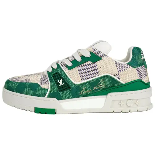 LOUIS VUITTON LV Trainer Damier White Green