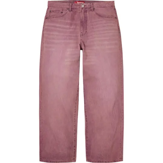 Supreme SS26 WEEK1 Baggy Jean Американские модные классические свободные джинсы, одинакового стиля для мужчин и женщин.