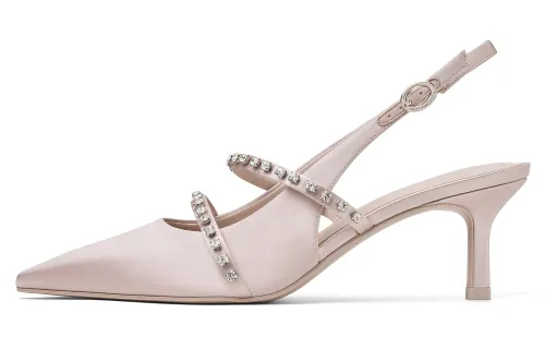 CHARLES&KEITH Small Ck Fabric One Strap Sandals 6.3CM Women's