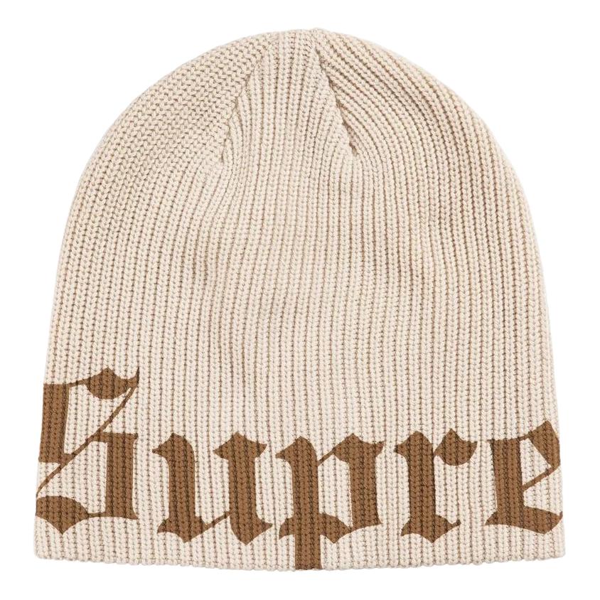 Шапка Supreme SS26 WEEK 1 Old English Printed Beanie (черная)