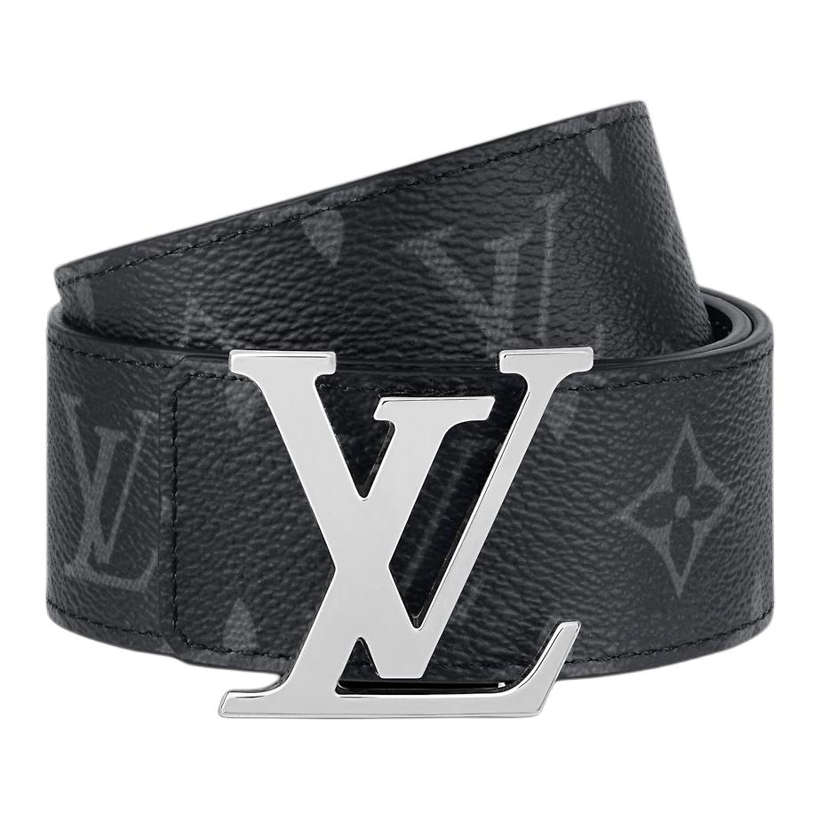 Мужской ремень Louis Vuitton LOUIS VUITTON Initiales / 4cm (черно-серый) — фото 3