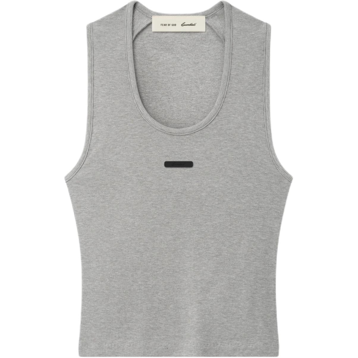 Женский топ Fear of God Fear of God Essentials SS26 Womens Rib Knit Fitted Tank (серый)