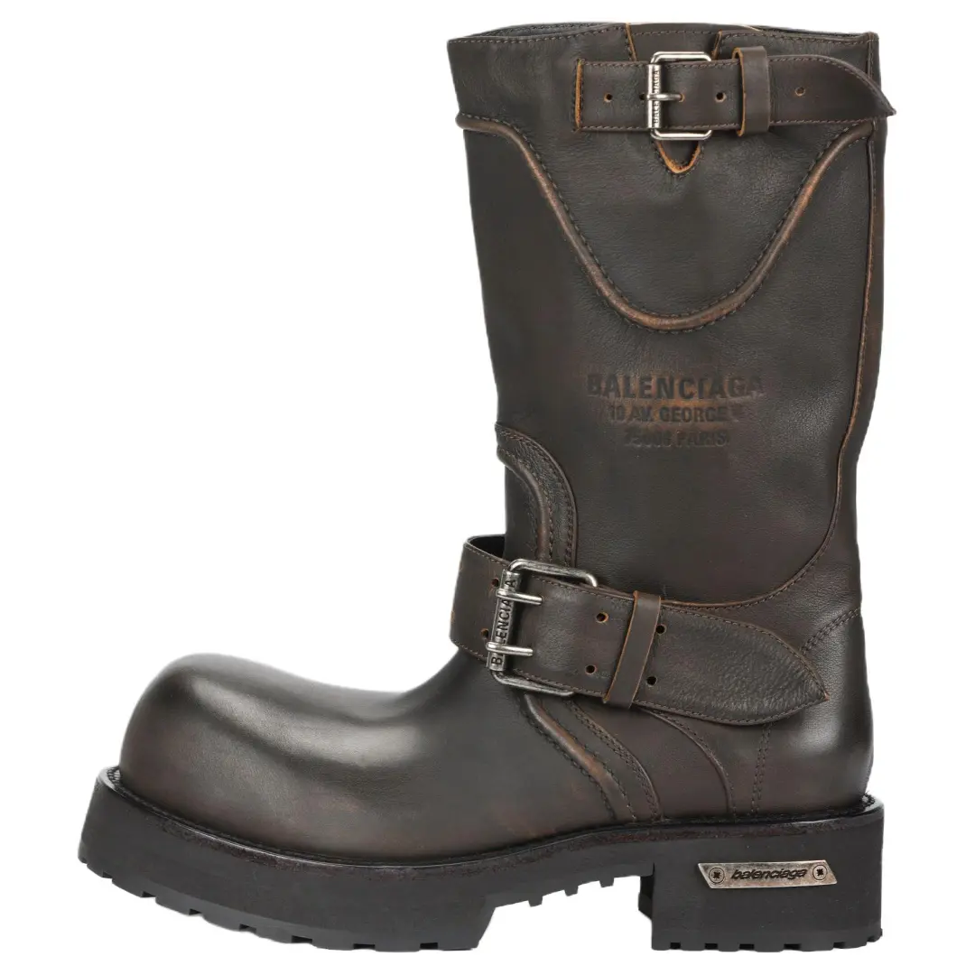 Balenciaga Venom Cow Leather Knee high Boots Men's Brown
