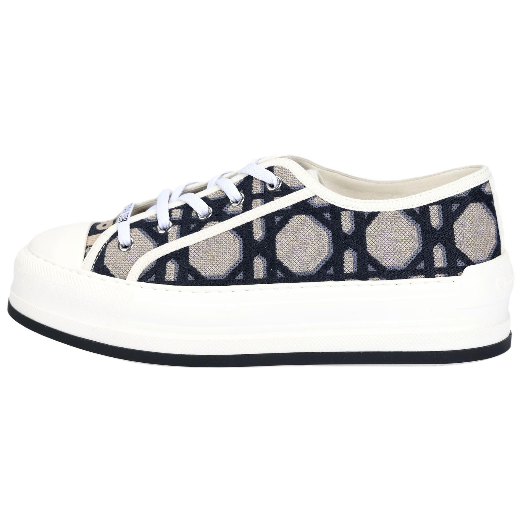 DIOR Women's Walk'N'DIOR Platform 'Macrocannage - Deep Blue Beige'