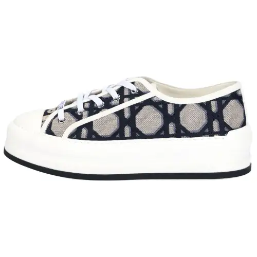 DIOR Women's Walk'N'DIOR Platform 'Macrocannage - Deep Blue Beige'