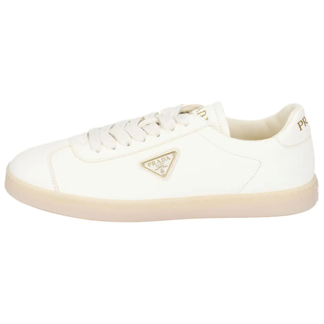 PRADA Triangle-logo Leather Sneakers