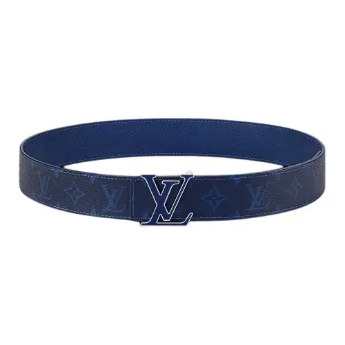 LOUIS VUITTON Lv Initiales Reversible Belt Monogram Cobalt Taiga 40MM