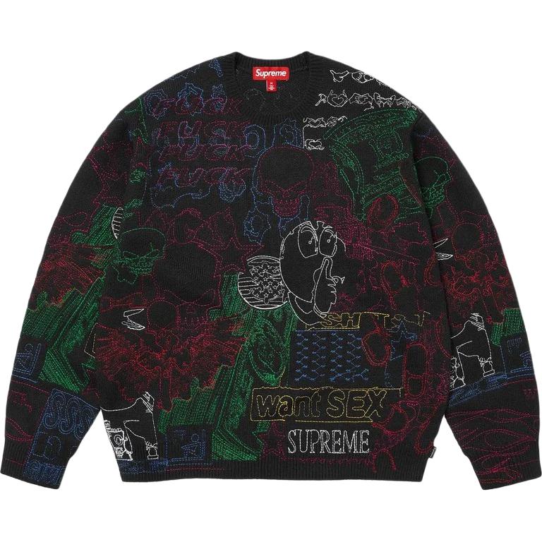 Свитер Supreme SS26 Collage Embroidered Sweater (разноцветный)
