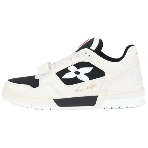 LOUIS VUITTON Trainer Cow Leather Skateboard Shoes Men's Black