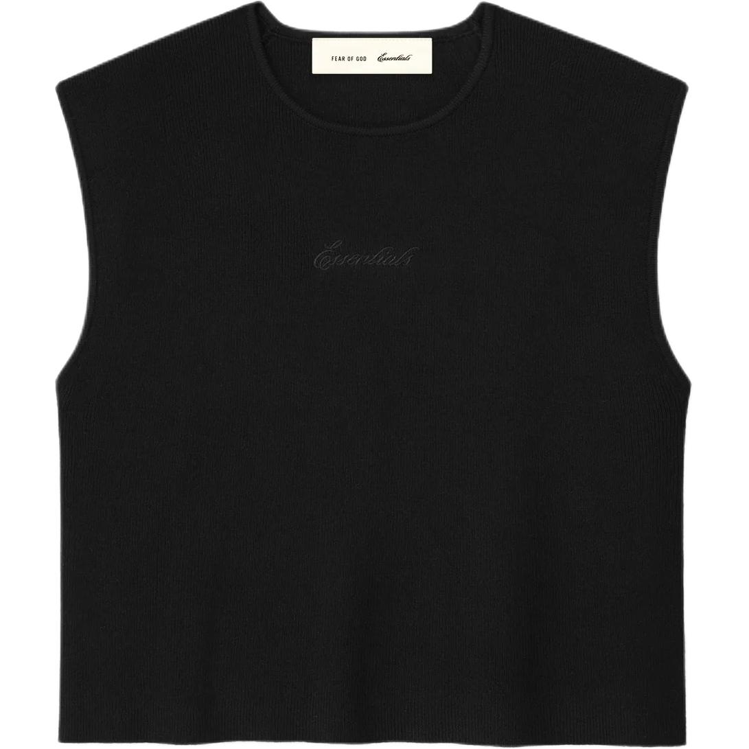 Женская футболка Fear Fear of God Essentials SS26 SS26 Womens Signature Rib Knit Cropped Top (кремовая)