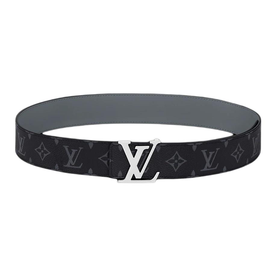 Мужской ремень Louis Vuitton LOUIS VUITTON Initiales / 4cm (черно-серый) — фото 2