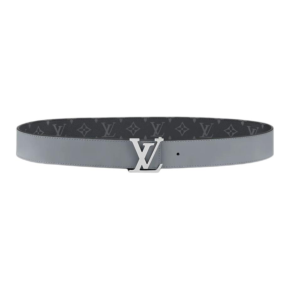 Мужской ремень Louis Vuitton LOUIS VUITTON Initiales / 4cm (черно-серый) — фото 4