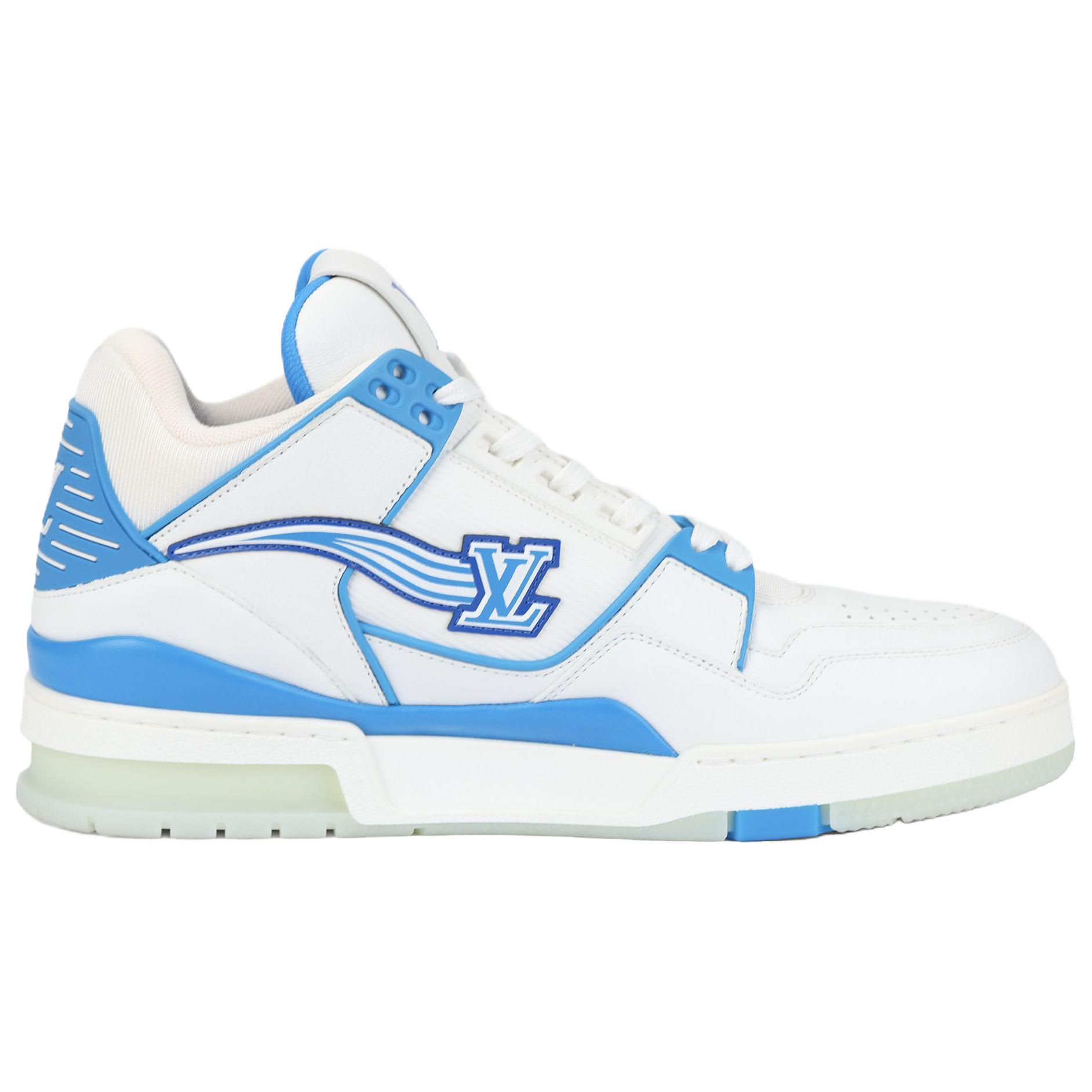Мужские кеды Louis Vuitton Trainer (бело-синие) — фото 2