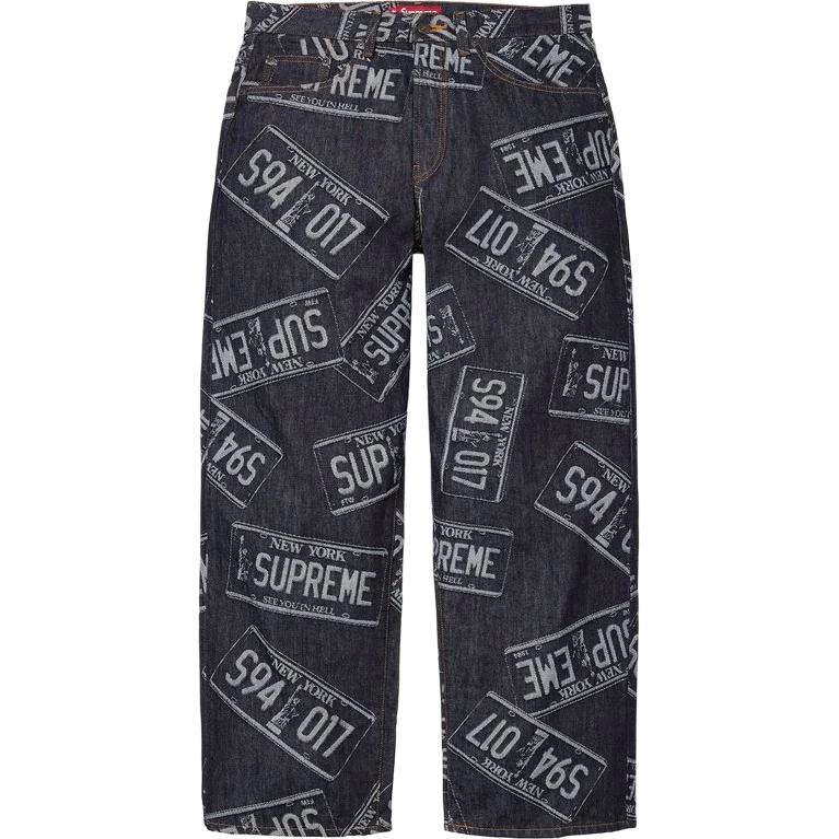 Штаны Supreme Supreme SS26 WEEK1 License Plate Baggy Jean (синие)