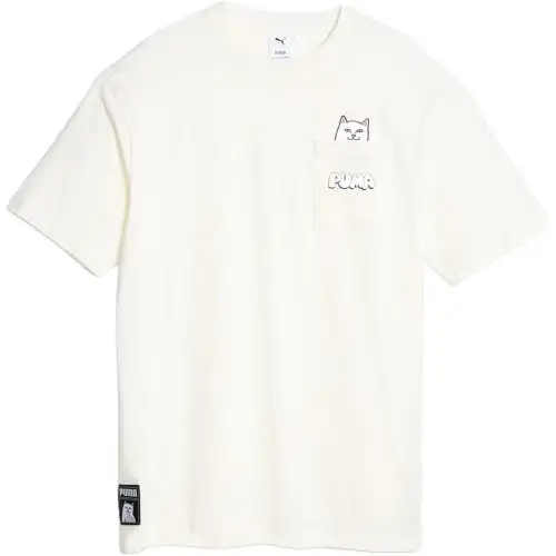 PUMA T Shirts Men's White Crew Neck Moderate