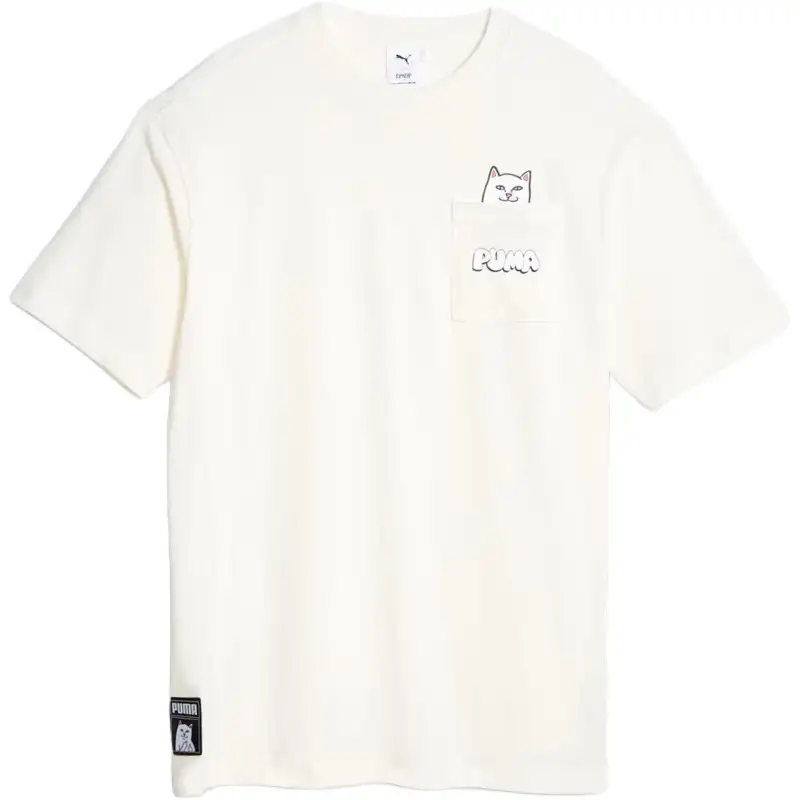 PUMA T Shirts Men's White Crew Neck Moderate